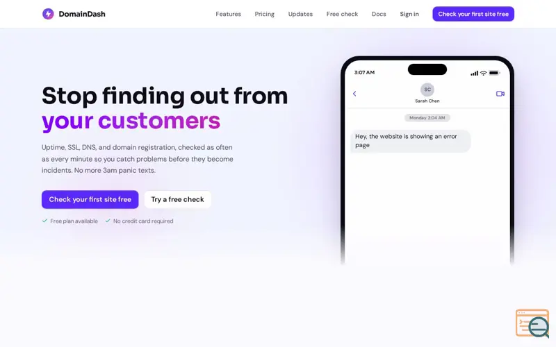 Screenshot of DomainDash