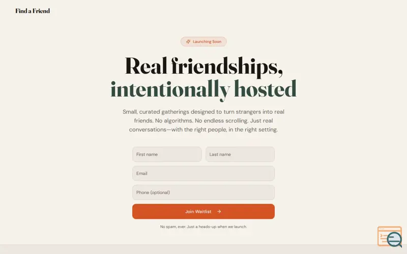 Screenshot of Find a Friend