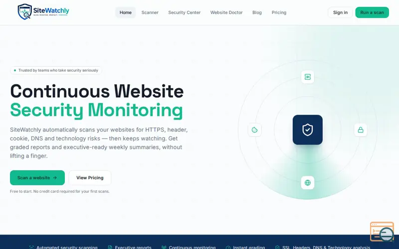 Screenshot of SiteWatchly