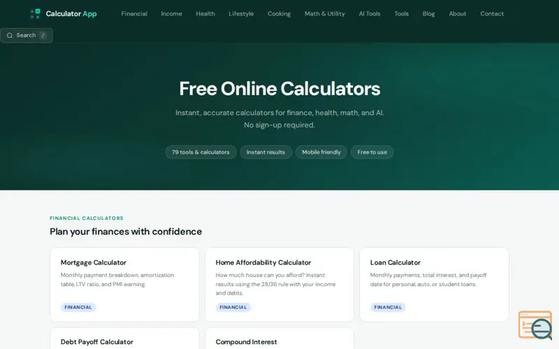 Screenshot of Calculator App IO