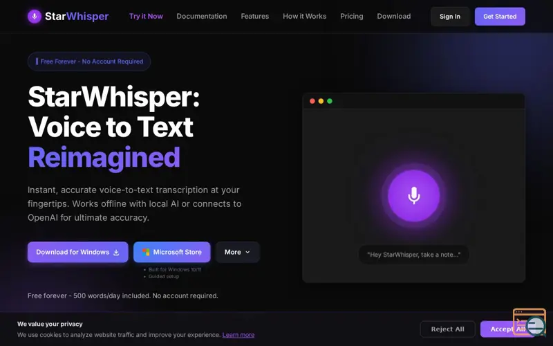 Screenshot of StarWhisper
