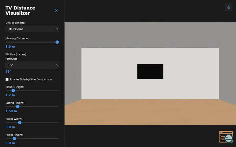 Screenshot of TV Distance Visualizer