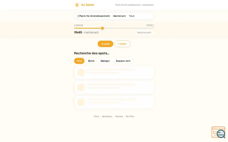 Screenshot of Au Soleil