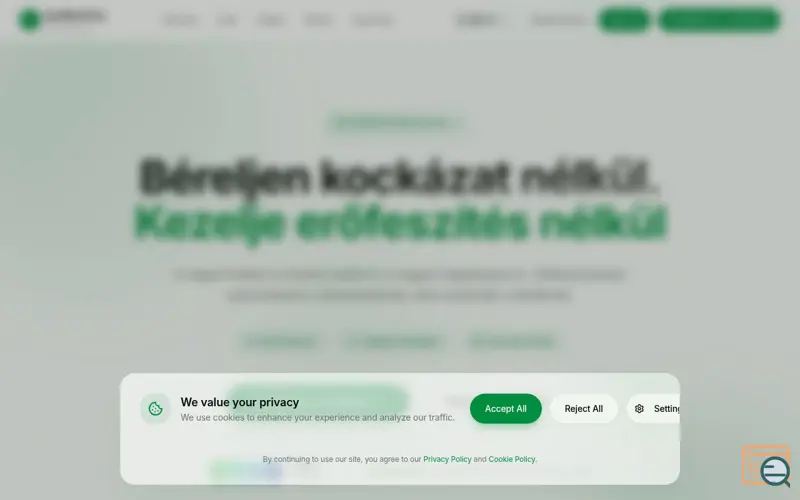 Screenshot of Landlord.eu, a launch using Frankfurter