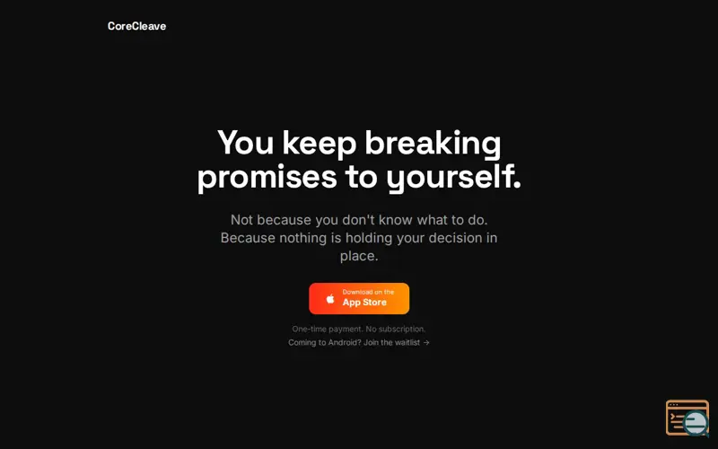 Screenshot of CoreCleave — stop breaking your own word