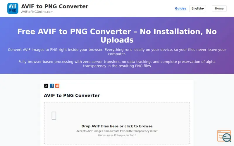 Screenshot of AVIF to PNG Converter