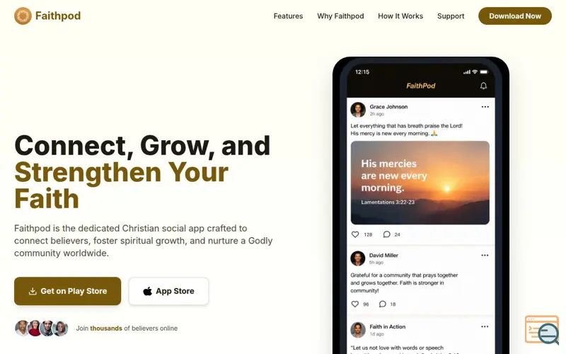 Screenshot of Faithpod: Christian Social