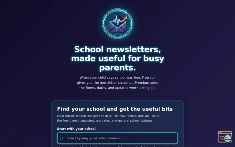 Screenshot of School Scoop, a launch using Quill