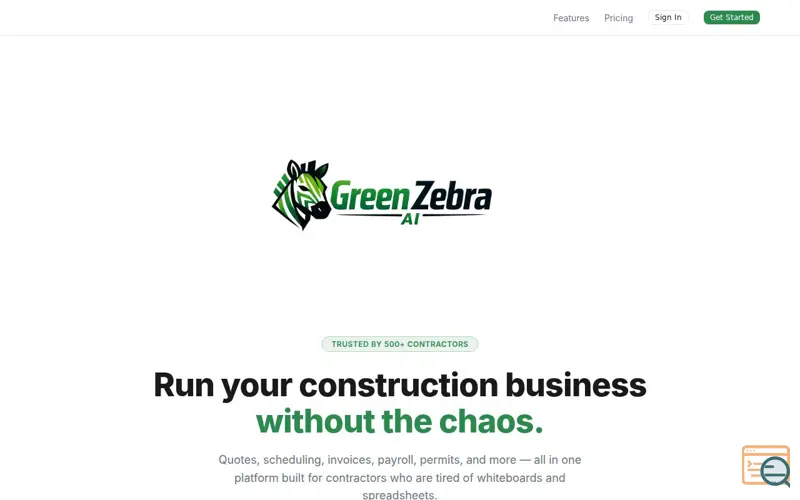 Screenshot of Greenzebra AI