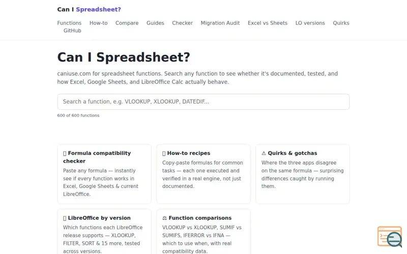 Screenshot of Canispreadsheet