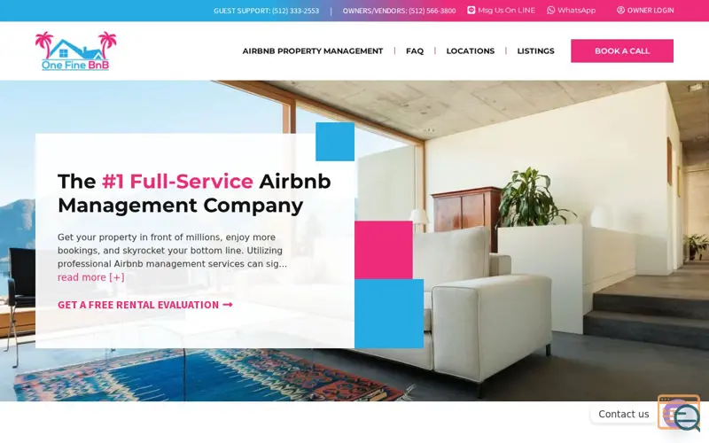 Screenshot of One Fine BnB, a launch using Autoptimize