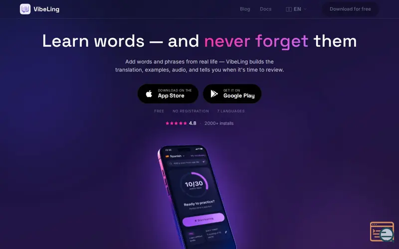 Screenshot of VibeLing 2.0