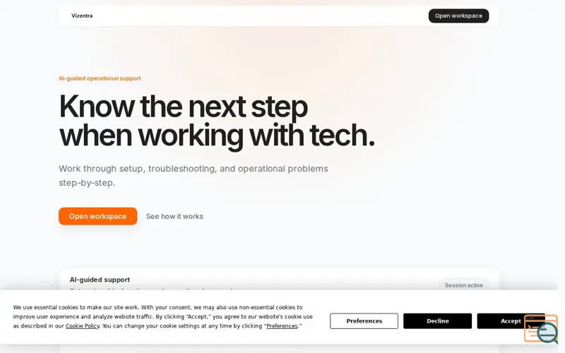 Screenshot of Vizentra, a launch using DS Network Email