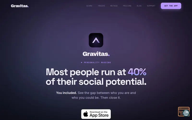 Screenshot of Gravitas — Personality Maxxing