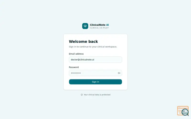 Screenshot of Clinical Note AI