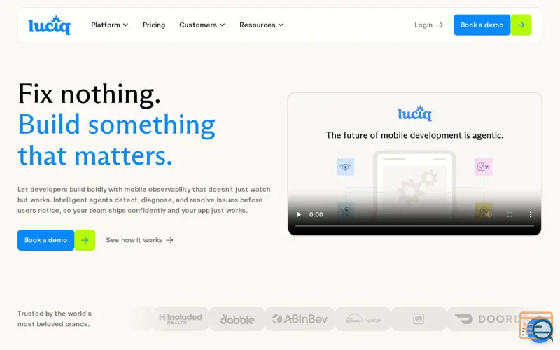 Screenshot of Luciq, a launch using Cloudflare Bot Management
