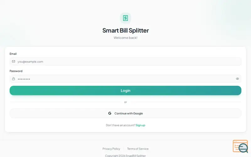 Screenshot of Smart Bill Splitter