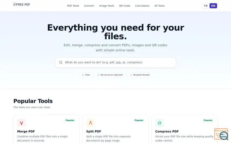 Screenshot of FREE PDF – Free Online PDF Tools