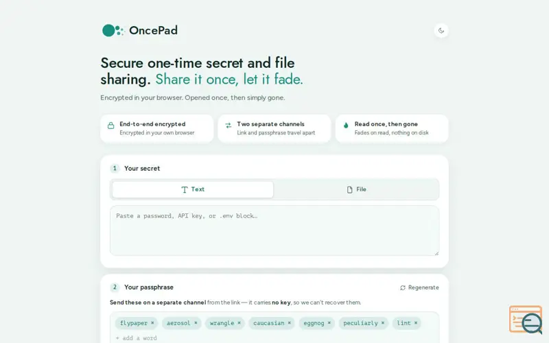 Screenshot of Oncepad