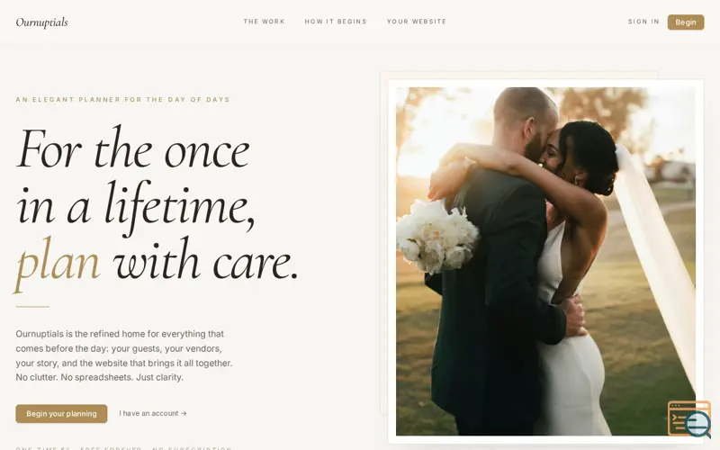 Screenshot of Ournuptials