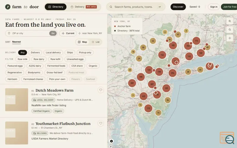 Screenshot of Farm-to-door