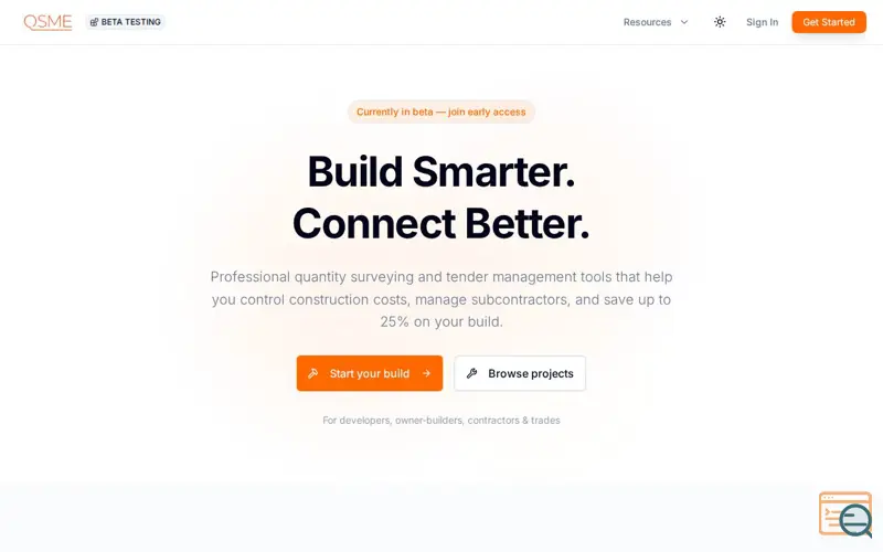 Screenshot of QSME.io