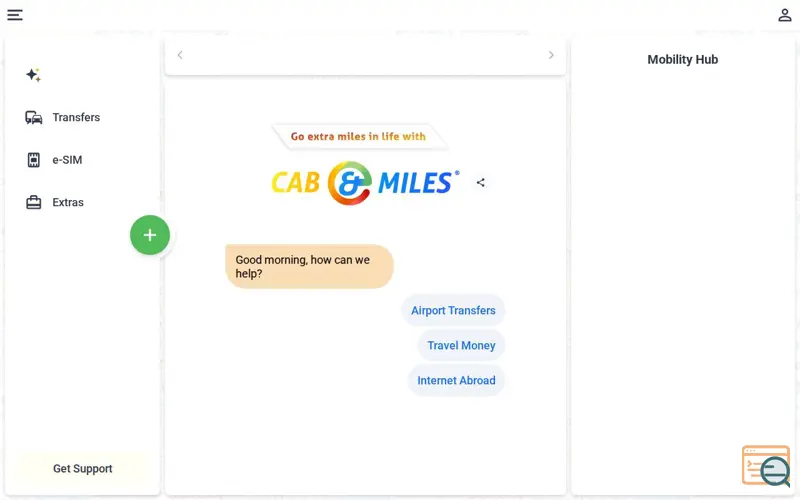 Screenshot of CAB & MILES®
