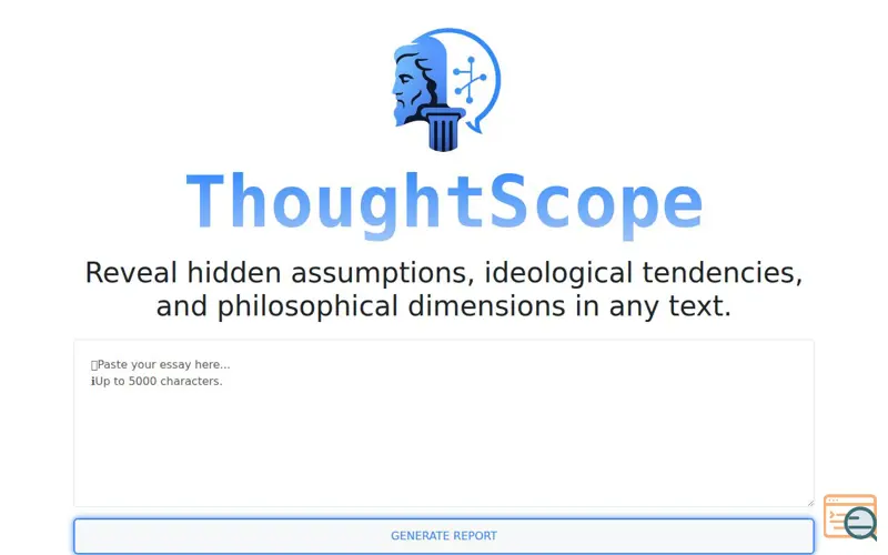 Screenshot of ThoughtScope