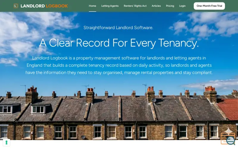 Screenshot of Landlord Logbook