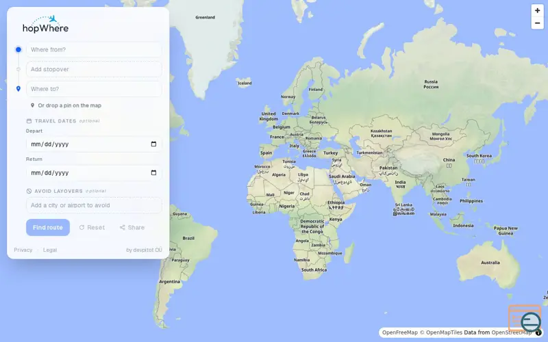 Screenshot of Hopwhere