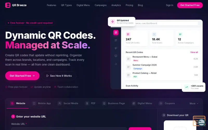 Screenshot of QrBreeze