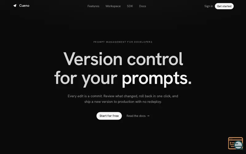 Screenshot of Cueno - prompt management for devs
