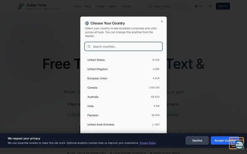 Screenshot of Zubac Tools
