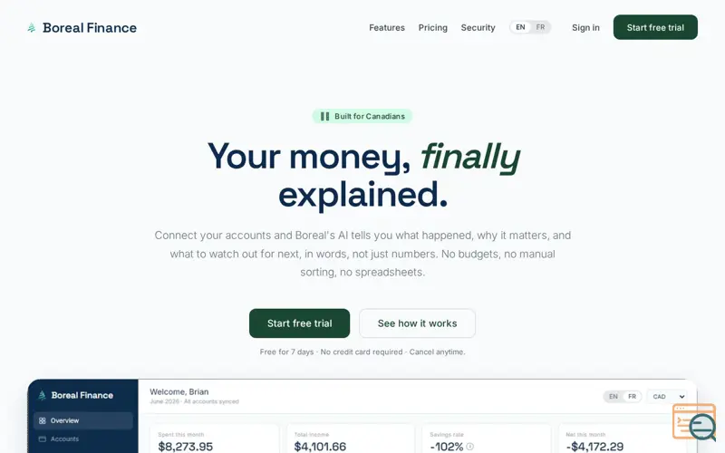 Screenshot of Boreal Finance