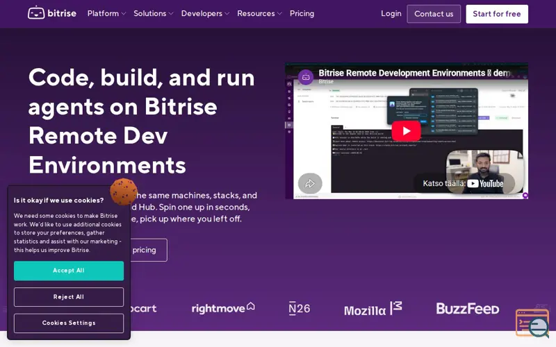 Screenshot of Bitrise Remote Dev Environments, a launch using Y Combinator Launches