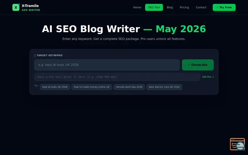 Screenshot of X-Tramile SEO Writer