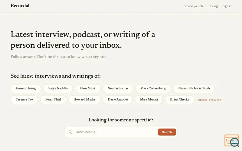 Screenshot of Recordal
