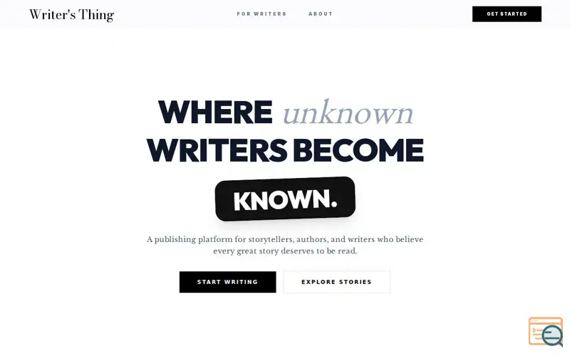 Screenshot of Writer's Thing