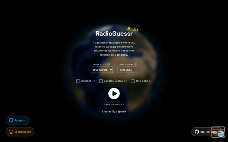 Screenshot of RadioGuessr