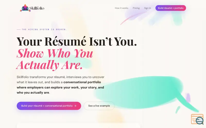Screenshot of Skillfolio —The Conversational Portfolio