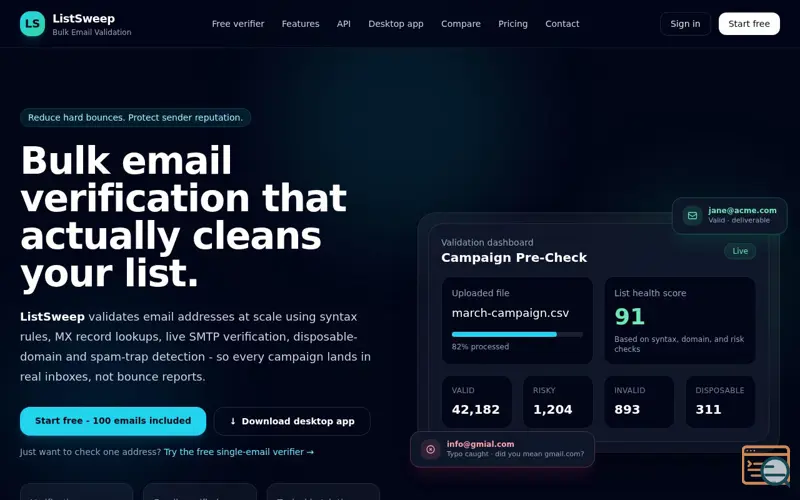 Screenshot of ListSweep