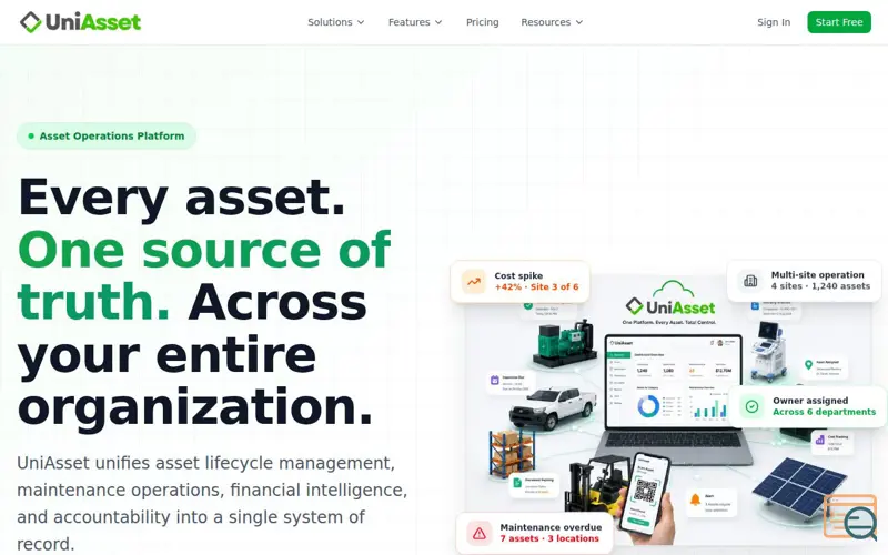 Screenshot of UniAsset