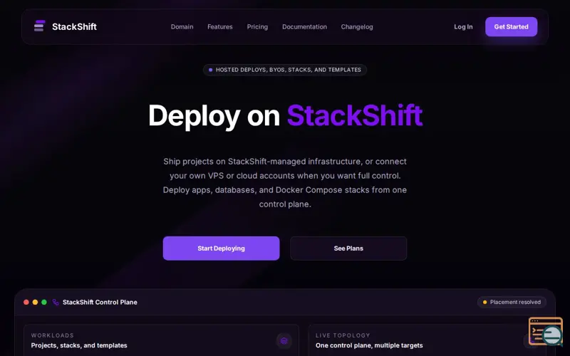 Screenshot of StackShift