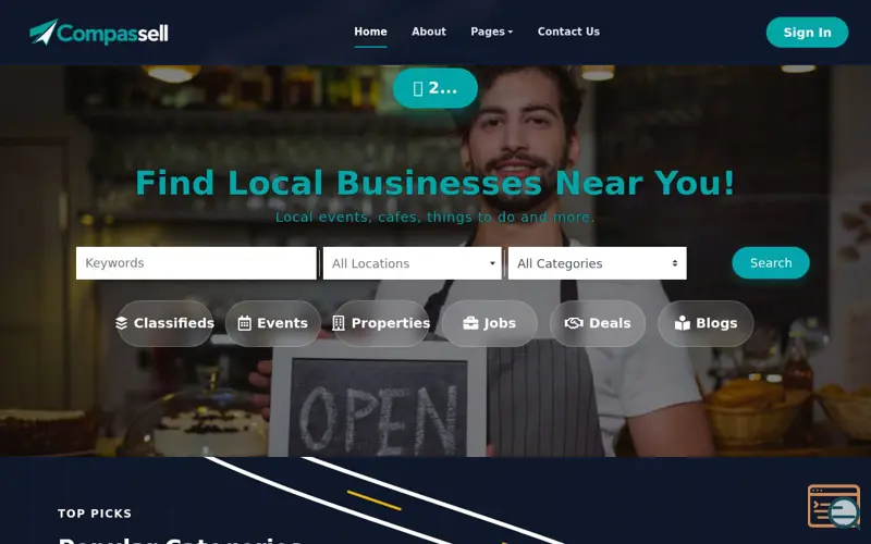 Screenshot of Businesses, a launch using Tripadvisor