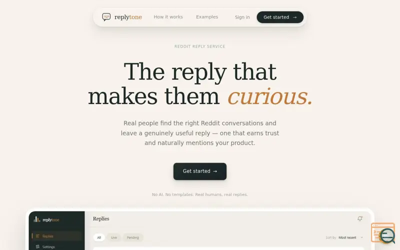 Screenshot of Replytone 