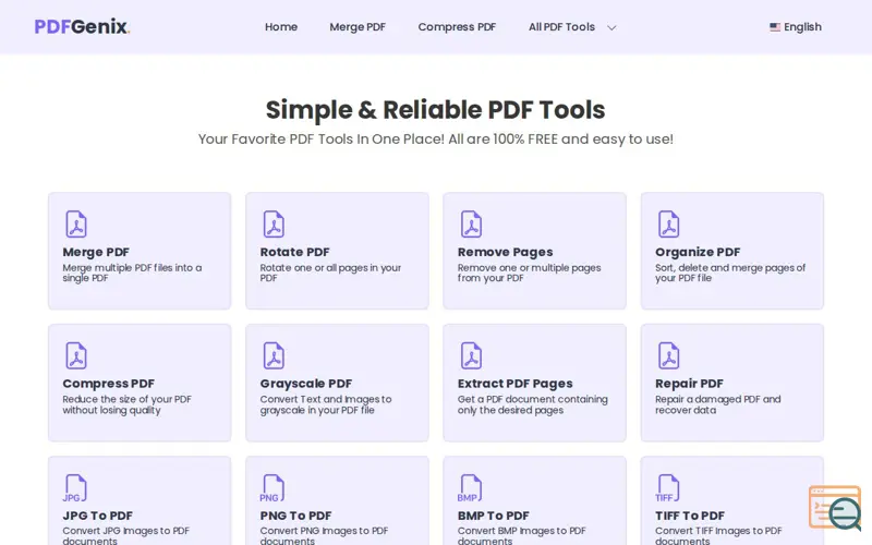 Screenshot of PdfGenix All in One Pdf Tools 