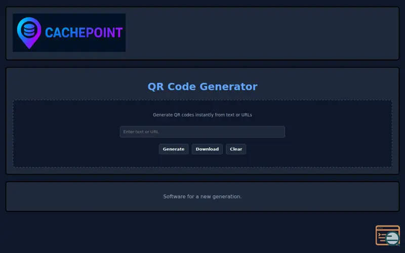 Screenshot of CachePoint | QR Code Generator