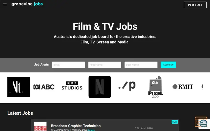 Screenshot of Grapevine Jobs