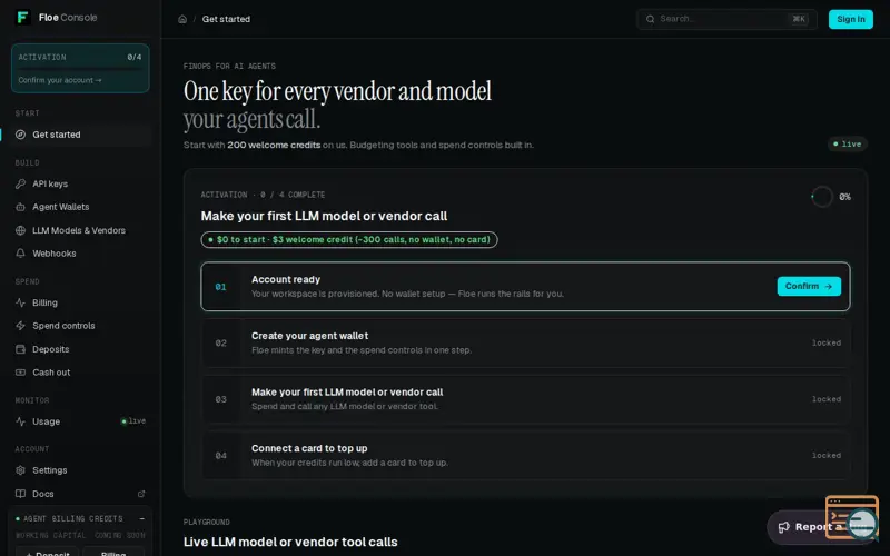 Screenshot of Floe spend controls for voice AI agents