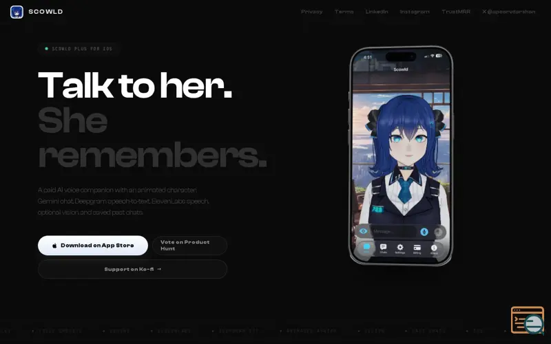 Screenshot of Scowld - AI Voice Companion